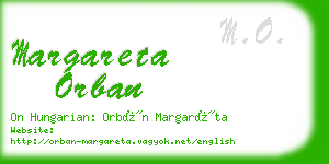 margareta orban business card